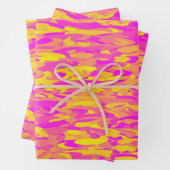 Abstraktes Muster Rosa Gelborange Geschenkpapier Set (Beispiel)