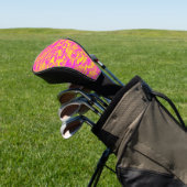 Abstraktes Muster Rosa Gelborange Golf Headcover (In SItu)