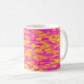 Abstraktes Muster Rosa Gelborange Kaffeetasse (VorderseiteRechts)