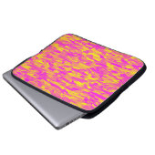 Abstraktes Muster Rosa Gelborange Laptopschutzhülle (Vorne Knopf)