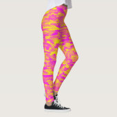 Abstraktes Muster Rosa Gelborange Leggings (Rechts)