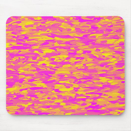 Abstraktes Muster Rosa Gelborange Mousepad (Vorne)