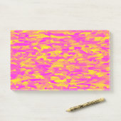 Abstraktes Muster Rosa Gelborange Post-it Klebezettel (Auf Schreibtisch)