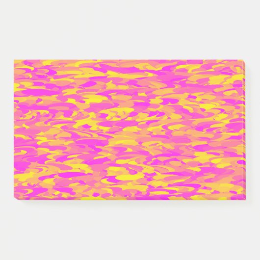 Abstraktes Muster Rosa Gelborange Post-it Klebezettel (Vorderseite)