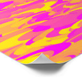 Abstraktes Muster Rosa Gelborange Poster (Ecke)