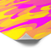 Abstraktes Muster Rosa Gelborange Poster (Ecke)