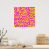 Abstraktes Muster Rosa Gelborange Poster (Küche)