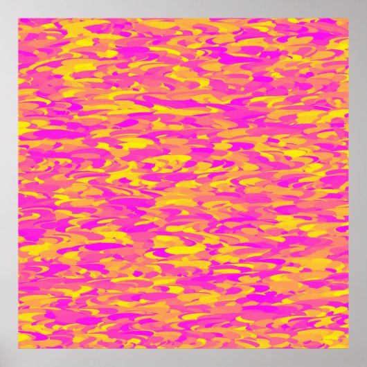 Abstraktes Muster Rosa Gelborange Poster (Vorne)