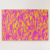 Abstraktes Muster Rosa Gelborange Puzzle (Horizontal)