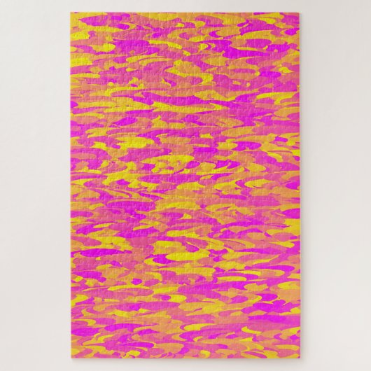 Abstraktes Muster Rosa Gelborange Puzzle (Vertikal)