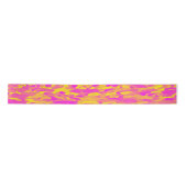 Abstraktes Muster Rosa Gelborange Satinband (Vorderseite)