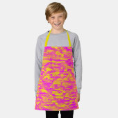Abstraktes Muster Rosa Gelborange Schürze (Getragen)