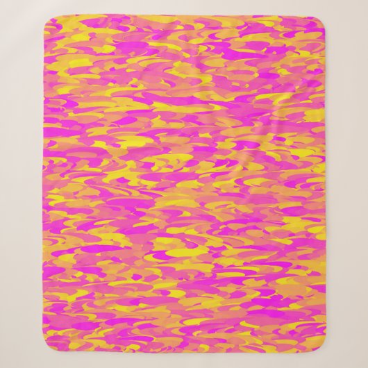 Abstraktes Muster Rosa Gelborange Sherpadecke (Vorderseite)