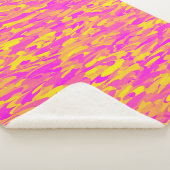 Abstraktes Muster Rosa Gelborange Sherpadecke (3/4)