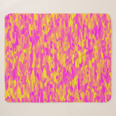Abstraktes Muster Rosa Gelborange Sherpadecke (Vorderseite (Horizontal))