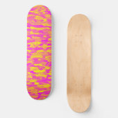 Abstraktes Muster Rosa Gelborange Skateboard (Vorderseite)
