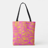 Abstraktes Muster Rosa Gelborange Tasche (Rückseite)
