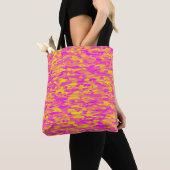 Abstraktes Muster Rosa Gelborange Tasche (Von Nahem)