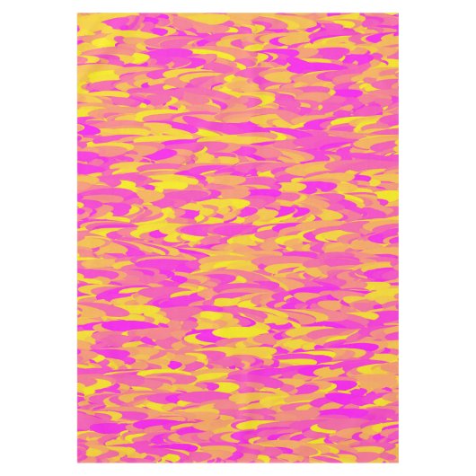 Abstraktes Muster Rosa Gelborange Tischdecke (Vorderseite)