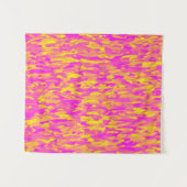 Abstraktes Muster Rosa Gelborange Wandteppich (Vorderseite (Horizontal))