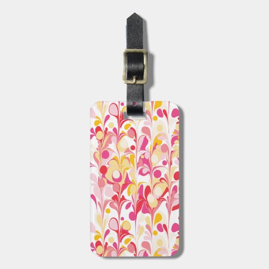 Abstraktes Muster Rosa Gepäckanhänger (Vorderseite vertikal)