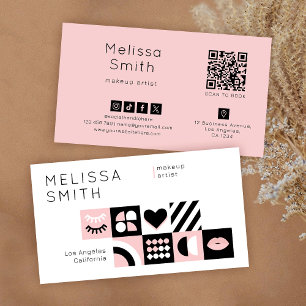 Abstraktes Muster Rosa Make-up Wimpern Schönheitss Visitenkarte