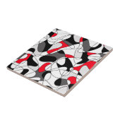 Abstraktes Muster - rot, grau, schwarz und weiß. Fliese (Seite)