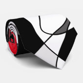 Abstraktes Muster - rot, grau, schwarz und weiß. Krawatte (Gerollt)