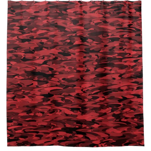 Abstraktes Muster Rot Schwarz Duschvorhang (Vorderseite)