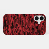 Abstraktes Muster Rot Schwarz iPhone 16 Hülle (Rückseite (Horizontal))