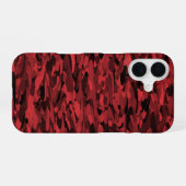 Abstraktes Muster Rot Schwarz iPhone 16 Hülle (Rückseite (Horizontal))