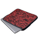 Abstraktes Muster Rot Schwarz Laptopschutzhülle (Vorne Knopf)