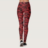 Abstraktes Muster Rot Schwarz Leggings (Rückseite)