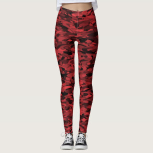 Abstraktes Muster Rot Schwarz Leggings