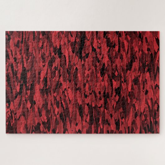 Abstraktes Muster Rot Schwarz Puzzle (Horizontal)