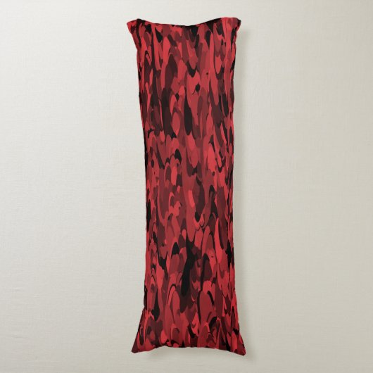 Abstraktes Muster Rot Schwarz Seitenschläferkissen (Vorderseite Vertikal)