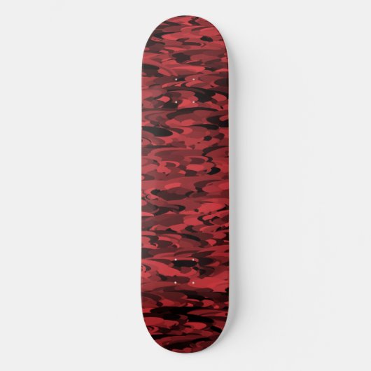 Abstraktes Muster Rot Schwarz Skateboard (Vorderseite)
