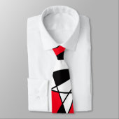 Abstraktes Muster - rot und weiß. Krawatte (Gebunden)