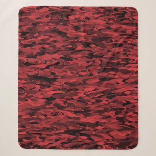 Abstraktes Muster Rotes Schwarzes Sherpa Blanket Sherpadecke