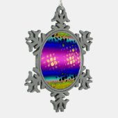 Abstraktes Muster Schneeflocken Zinn-Ornament (Links)