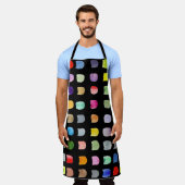 Abstraktes Muster Schwarz Schürze (Getragen)