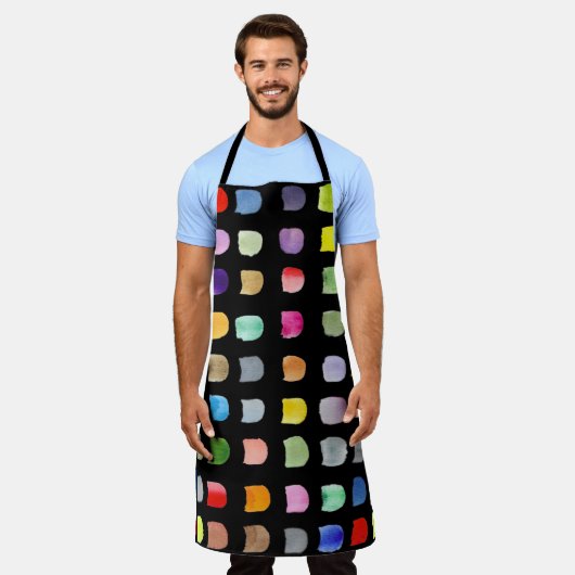 Abstraktes Muster Schwarz Schürze (Getragen)