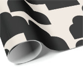 Abstraktes Muster Schwarz und Creme Geschenkpapier (Rolleneckpunkt)