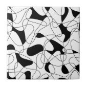 Abstraktes Muster - Schwarz und Weiß. Fliese (Vorderseite)