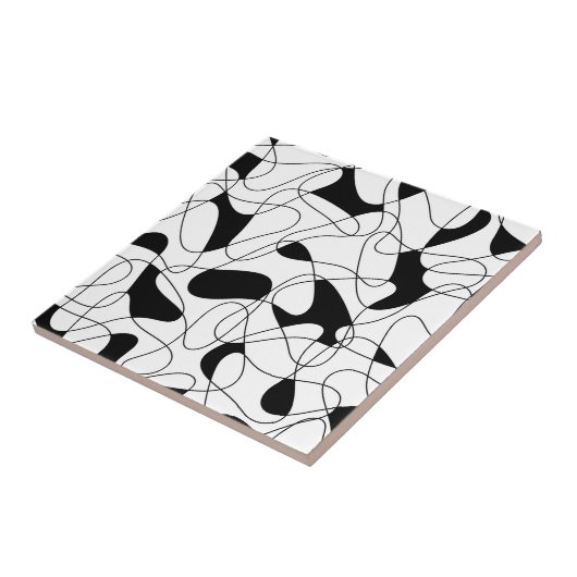 Abstraktes Muster - Schwarz und Weiß. Fliese (Seite)