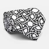 Abstraktes Muster Schwarz-Weiß-Seildesign Krawatte (Gerollt)