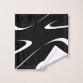 Abstraktes Muster - Schwarzweiss. Badhandtuch Set (Waschlappen)