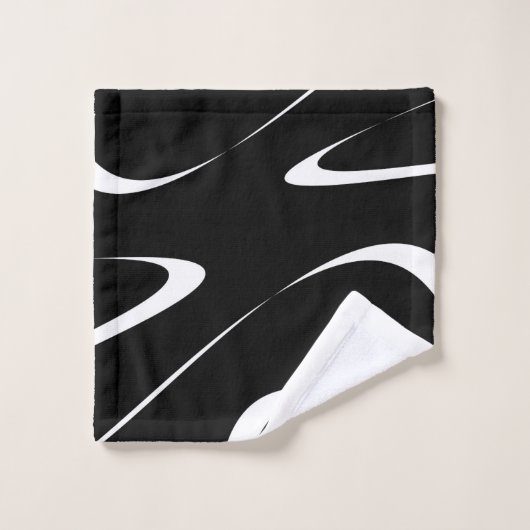 Abstraktes Muster - Schwarzweiss. Badhandtuch Set (Waschlappen)