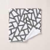 Abstraktes Muster - Schwarzweiß Badhandtuch Set (Waschlappen)