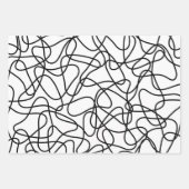 Abstraktes Muster - Schwarzweiß Geschenkpapier Set (Vorderseite 2)